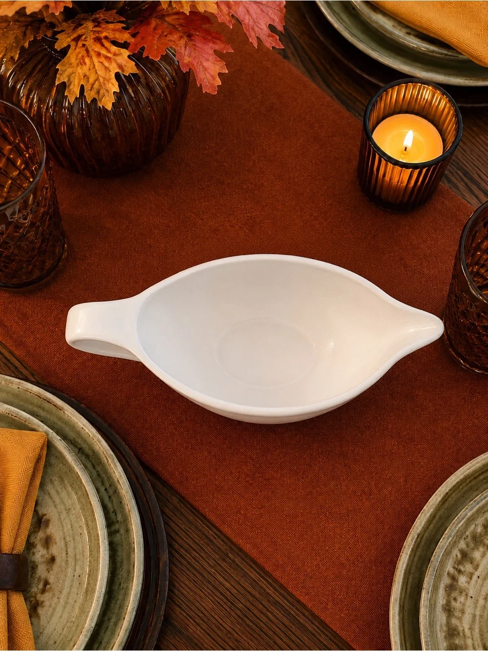 Rae Dunn “GRAVY” White & Tan Ceramic Gravy Boat Artisan Collection by Magenta.